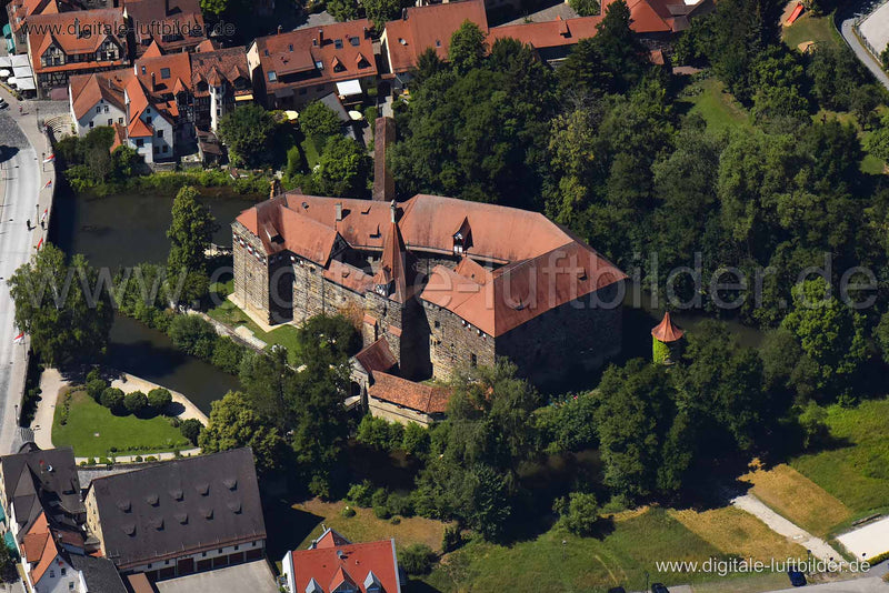 Luftaufnahme Wenzelschloss in Lauf an der Pegnitz | Mittelfranken, Bayern