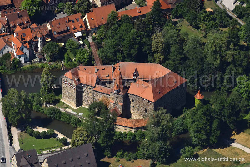Luftaufnahme Wenzelschloss in Lauf an der Pegnitz | Mittelfranken, Bayern