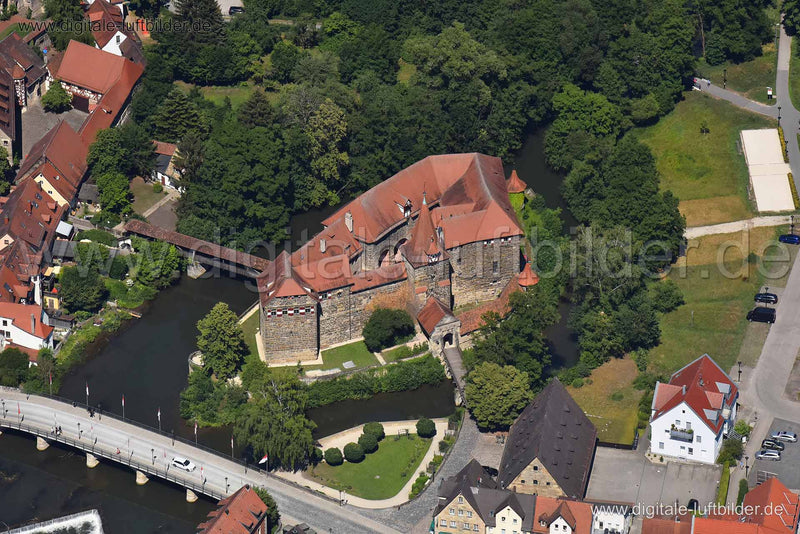 Luftaufnahme Wenzelschloss in Lauf an der Pegnitz | Mittelfranken, Bayern
