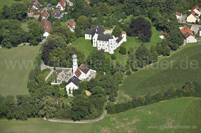 Luftaufnahme Schloss Lauterbach in Lauterbach | Oberbayern, Bayern