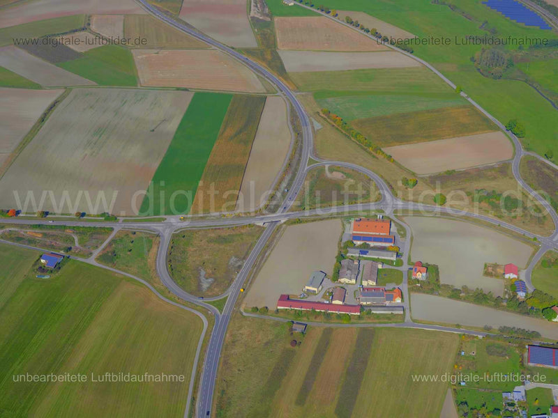 Luftaufnahme B13 bei Lehrberg in Lehrberg | Mittelfranken, Bayern