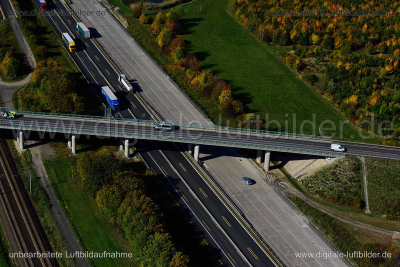 Luftaufnahme Autobahn A14 in Leipzig | Sachsen, Sachsen