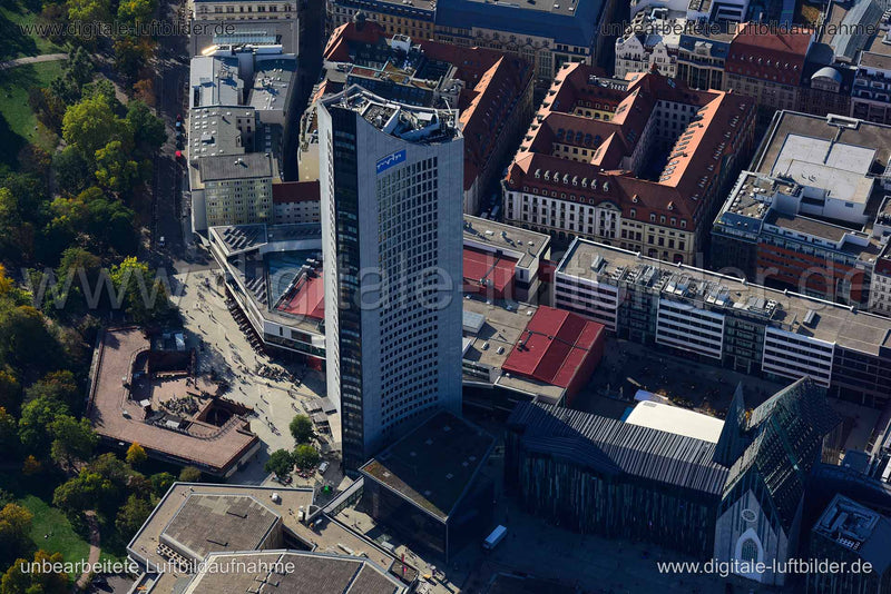 Luftaufnahme City-Hochhaus in Leipzig | Sachsen, Sachsen