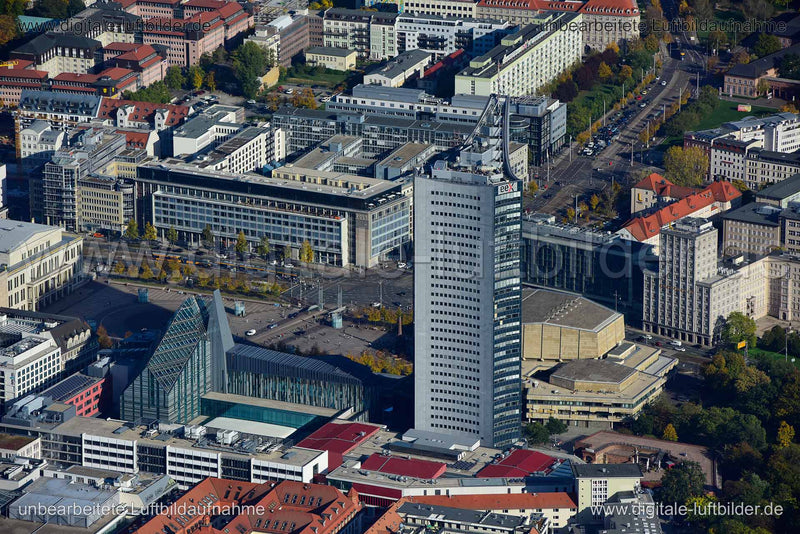 Luftaufnahme City-Hochhaus in Leipzig | Sachsen, Sachsen