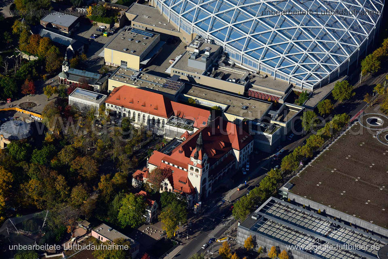 Luftaufnahme Kongresshalle am Zoo in Leipzig | Sachsen, Sachsen
