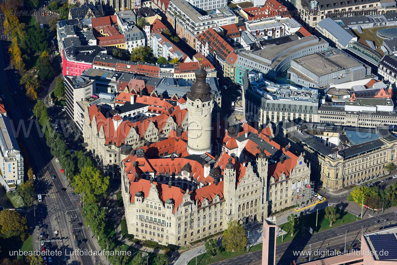Luftaufnahme Rathaus in Leipzig | Sachsen, Sachsen