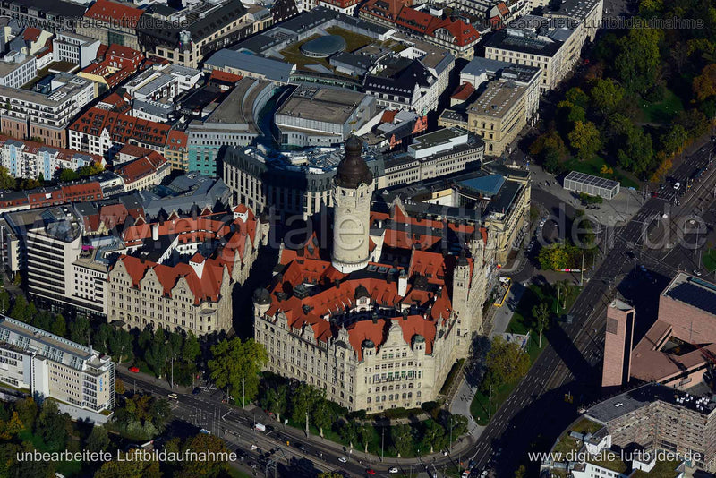 Luftaufnahme Rathaus in Leipzig | Sachsen, Sachsen