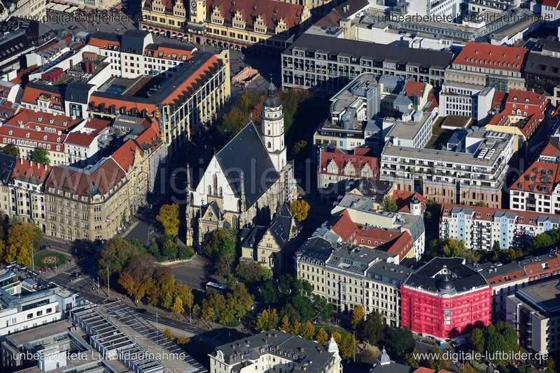 Luftaufnahme Thomaskirche in Leipzig | Sachsen, Sachsen