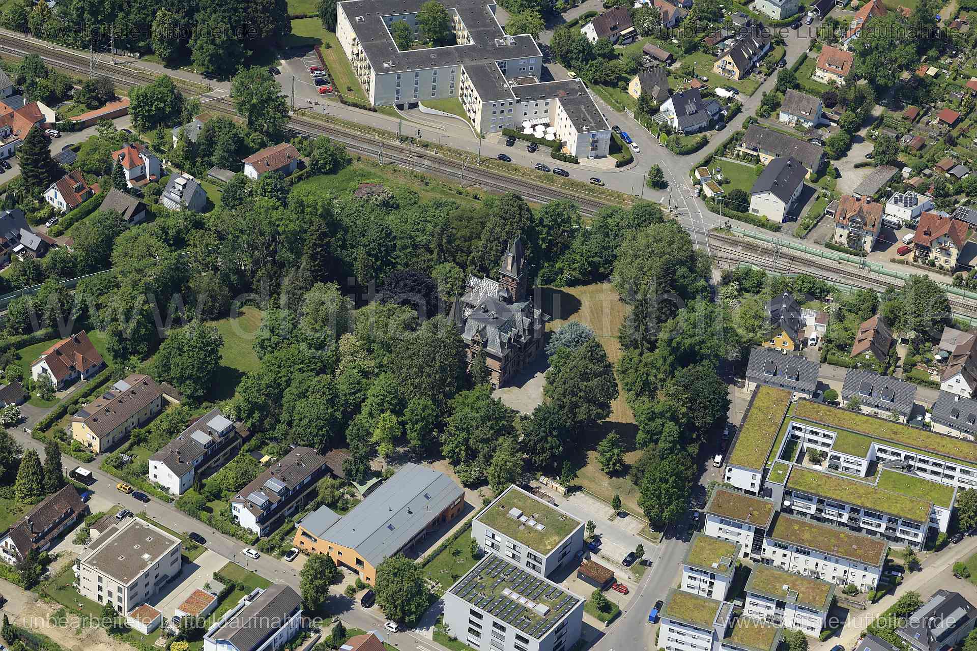 Luftaufnahme Holdereggen Schlössle in Lindau | Schwaben, Bayern