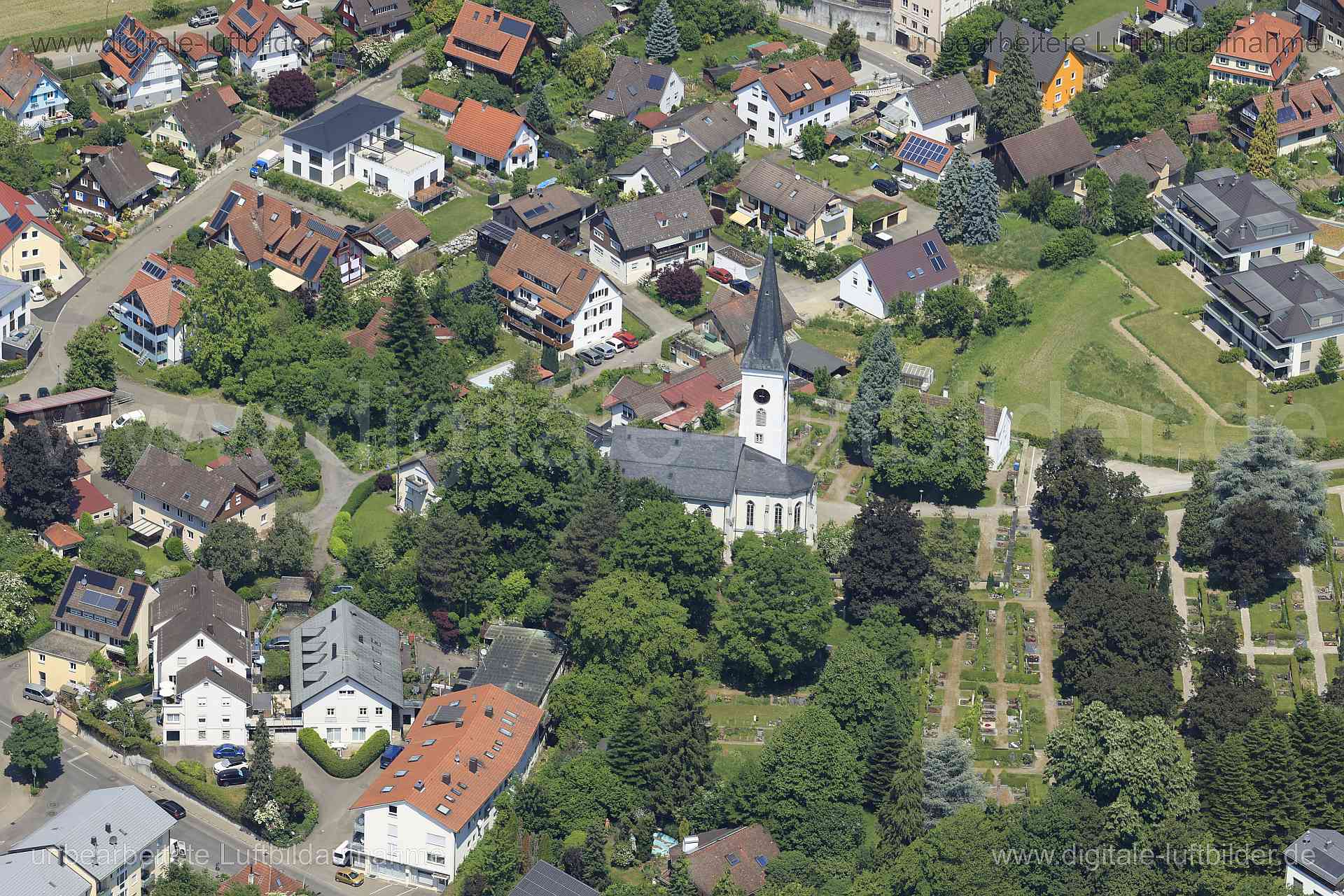 Luftaufnahme Lindau, St. Verena Kirche in Lindau | Schwaben, Bayern