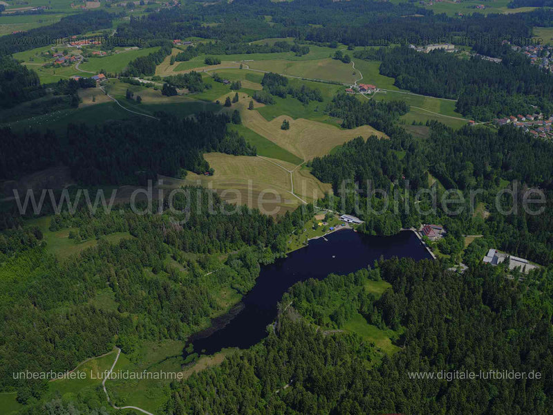 Luftaufnahme Waldsee in Lindenberg im Allgäu | Schwaben, Bayern