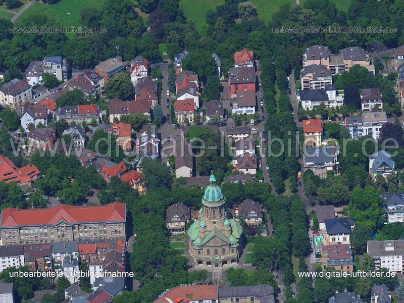 Luftaufnahme Christuskirche in Mannheim | Karlsruhe, Baden-Württemberg