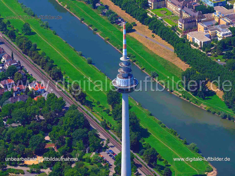 Luftaufnahme Fernmeldeturm in Mannheim | Karlsruhe, Baden-Württemberg