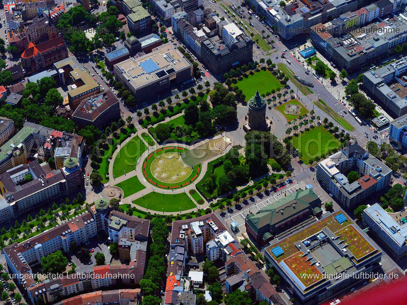 Luftaufnahme Friedrichsplatz in Mannheim | Karlsruhe, Baden-Württemberg