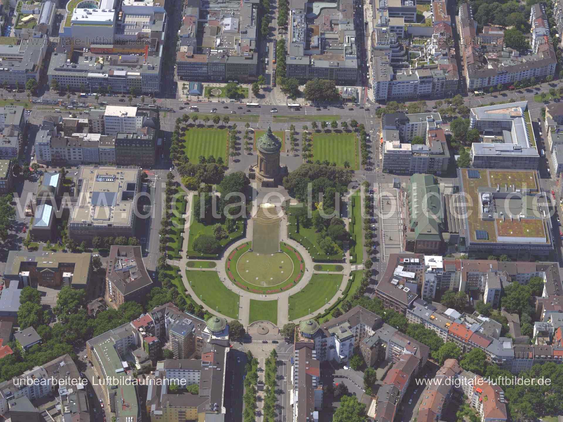 Luftaufnahme Friedrichsplatz in Mannheim | Karlsruhe, Baden-Württemberg