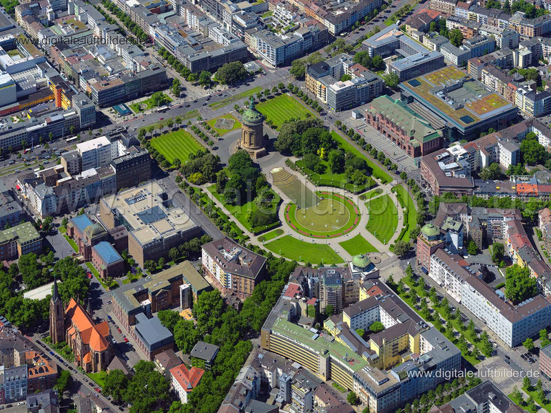 Luftaufnahme Friedrichsplatz in Mannheim | Karlsruhe, Baden-Württemberg
