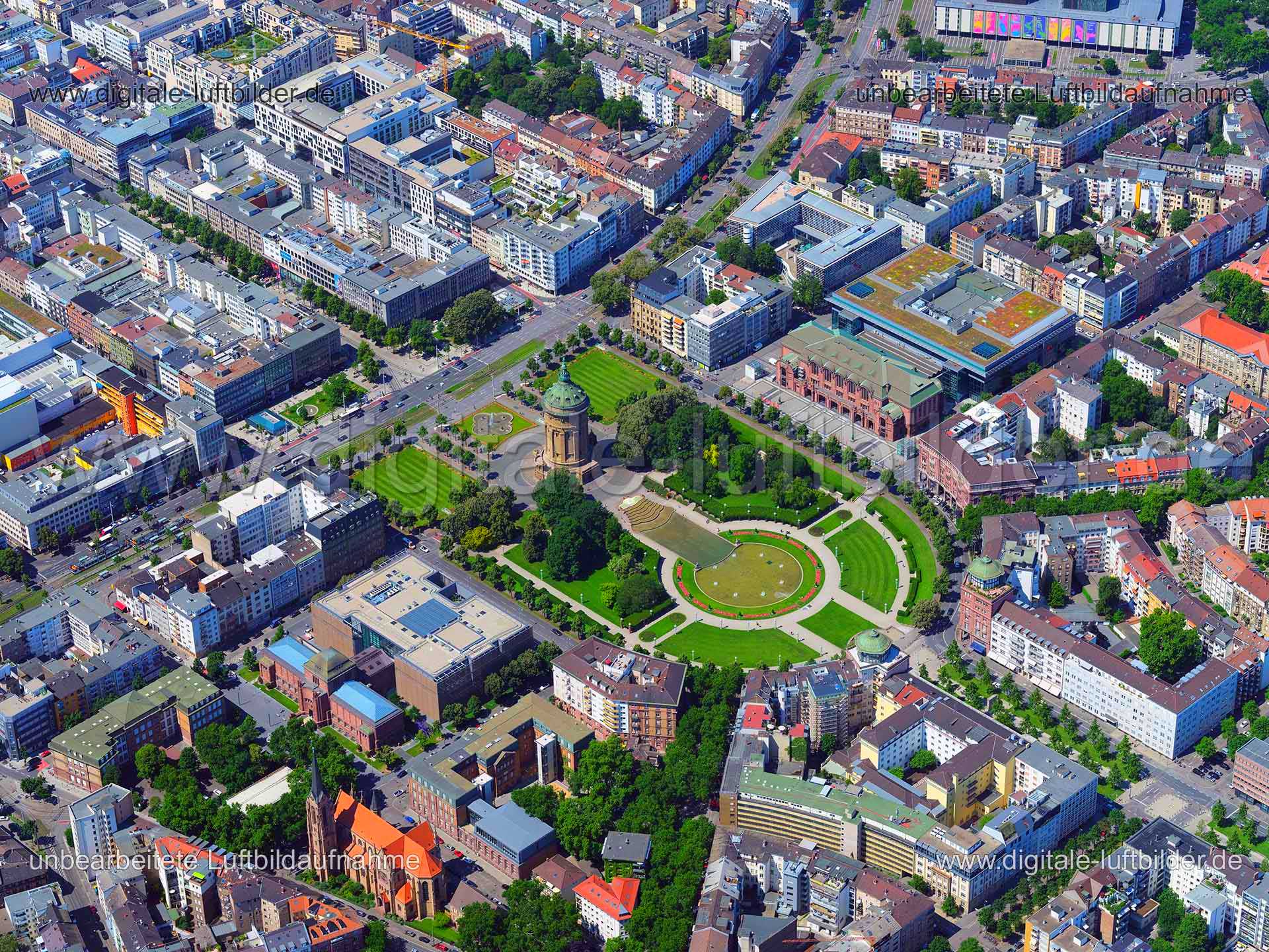 Luftaufnahme Friedrichsplatz in Mannheim | Karlsruhe, Baden-Württemberg