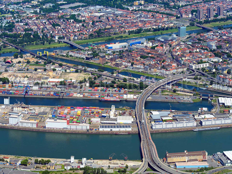 Luftaufnahme Hafen in Mannheim | Karlsruhe, Baden-Württemberg