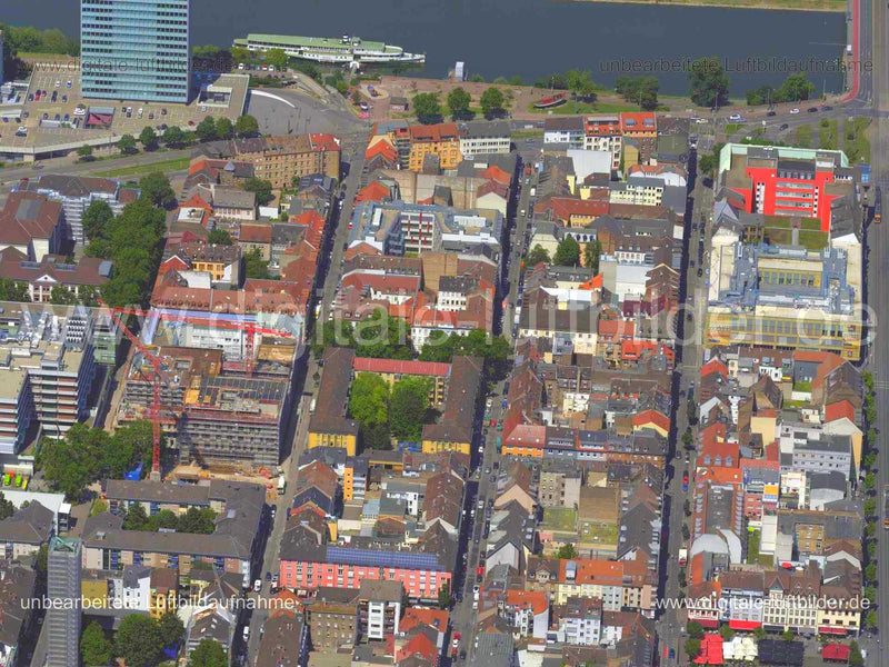 Luftaufnahme Innenstadt in Mannheim | Karlsruhe, Baden-Württemberg