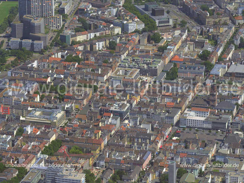 Luftaufnahme Innenstadt in Mannheim | Karlsruhe, Baden-Württemberg