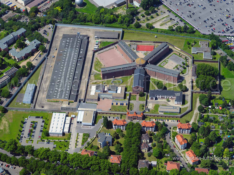 Luftaufnahme Justizvollzugsanstalt in Mannheim | Karlsruhe, Baden-Württemberg