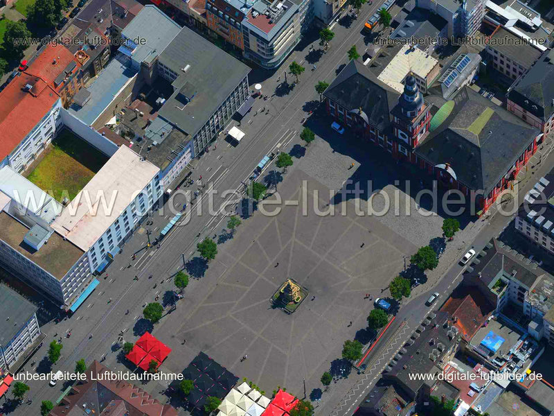 Luftaufnahme Marktplatz in Mannheim | Karlsruhe, Baden-Württemberg