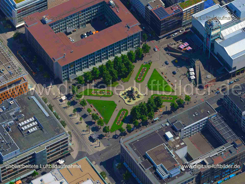 Luftaufnahme Paradeplatz in Mannheim | Karlsruhe, Baden-Württemberg