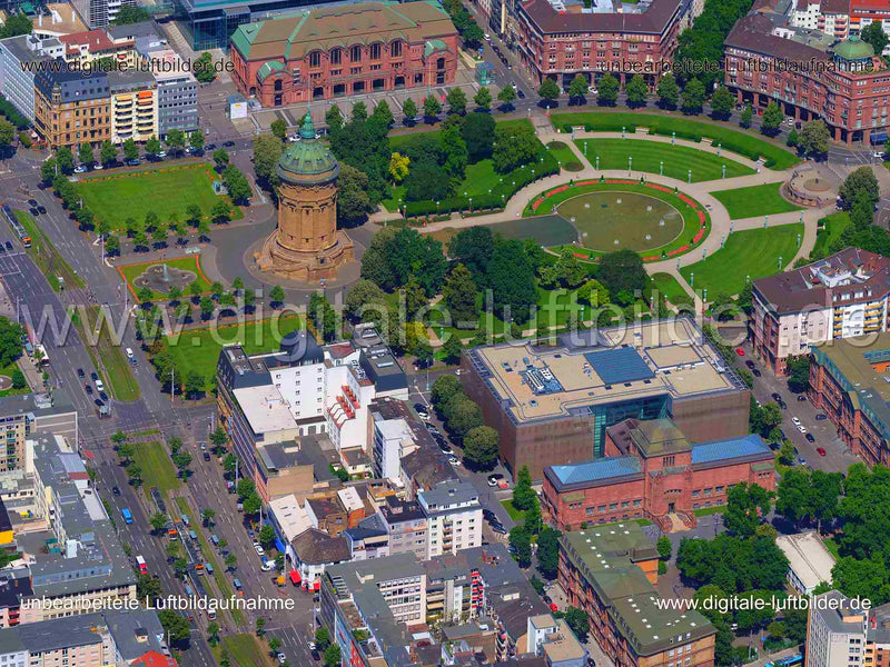 Luftaufnahme Wasserturm in Mannheim | Karlsruhe, Baden-Württemberg
