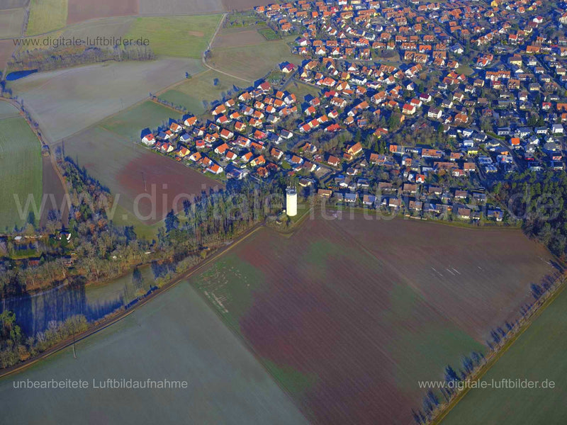 Luftaufnahme Wasserturm Markt Erlbach in Markt Erlbach | Mittelfranken, Bayern