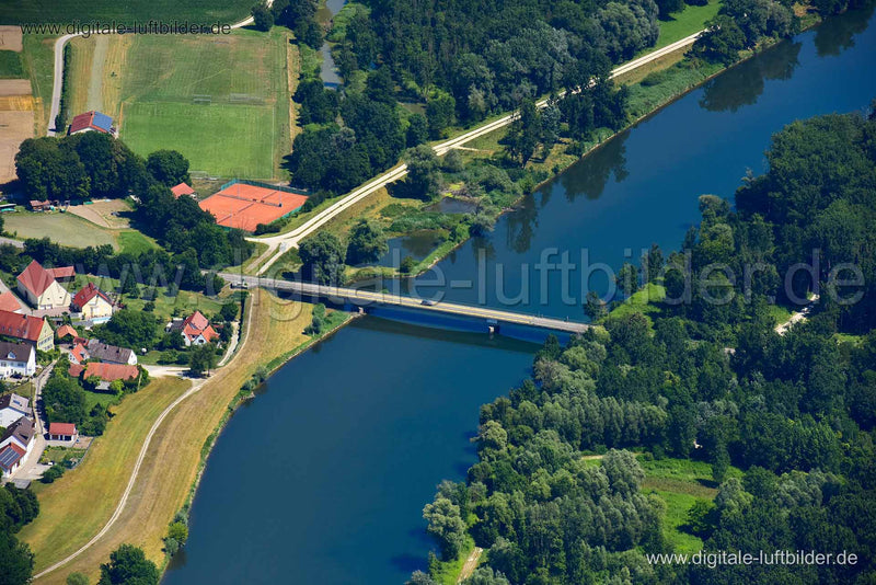 Luftaufnahme Brücke über Donau in Marxheim | Schwaben, Bayern