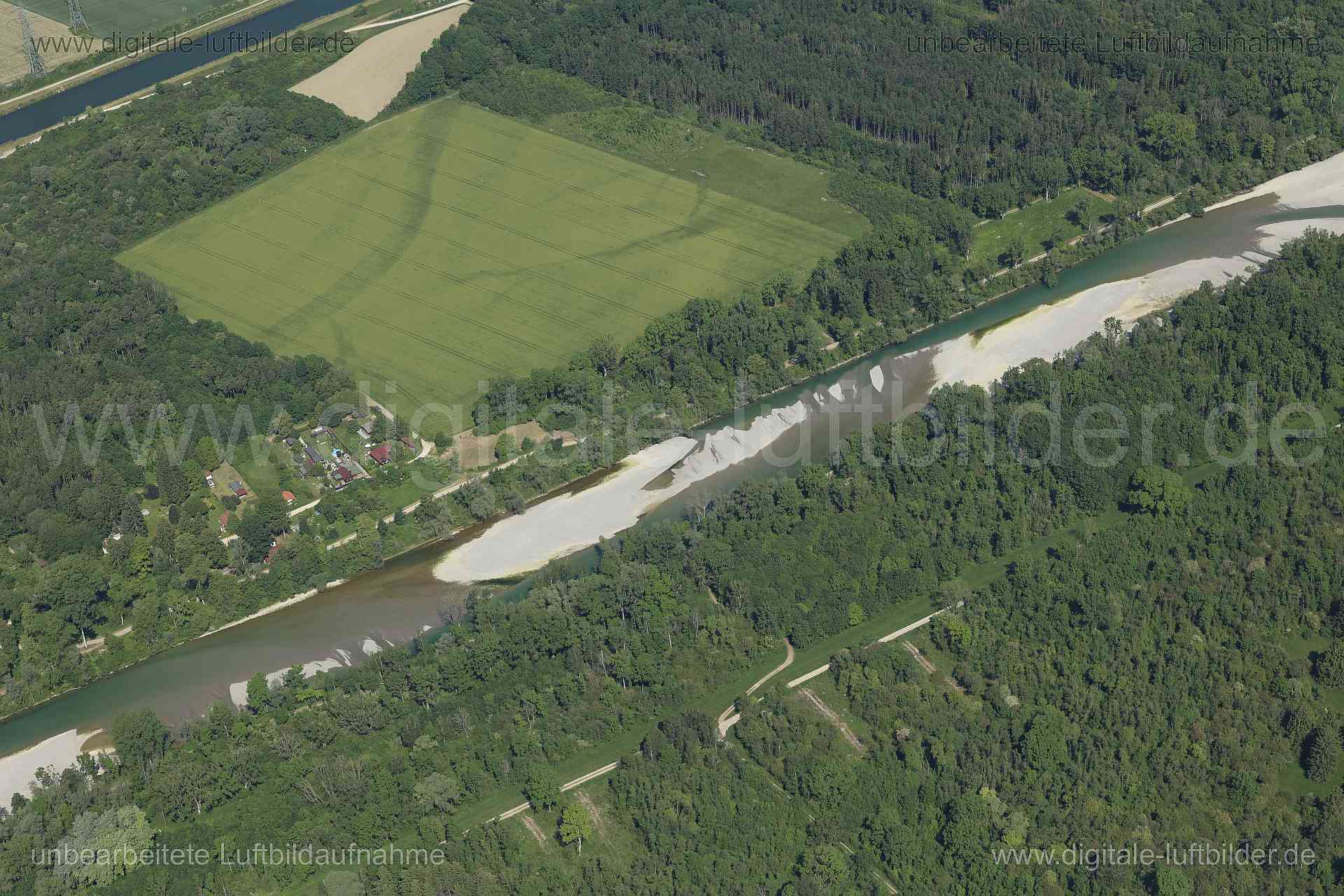 Luftaufnahme Lech in Meitingen | Schwaben, Bayern