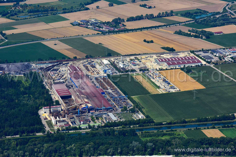 Luftaufnahme Lech Stahlwerke in Meitingen in Meitingen | Schwaben, Bayern