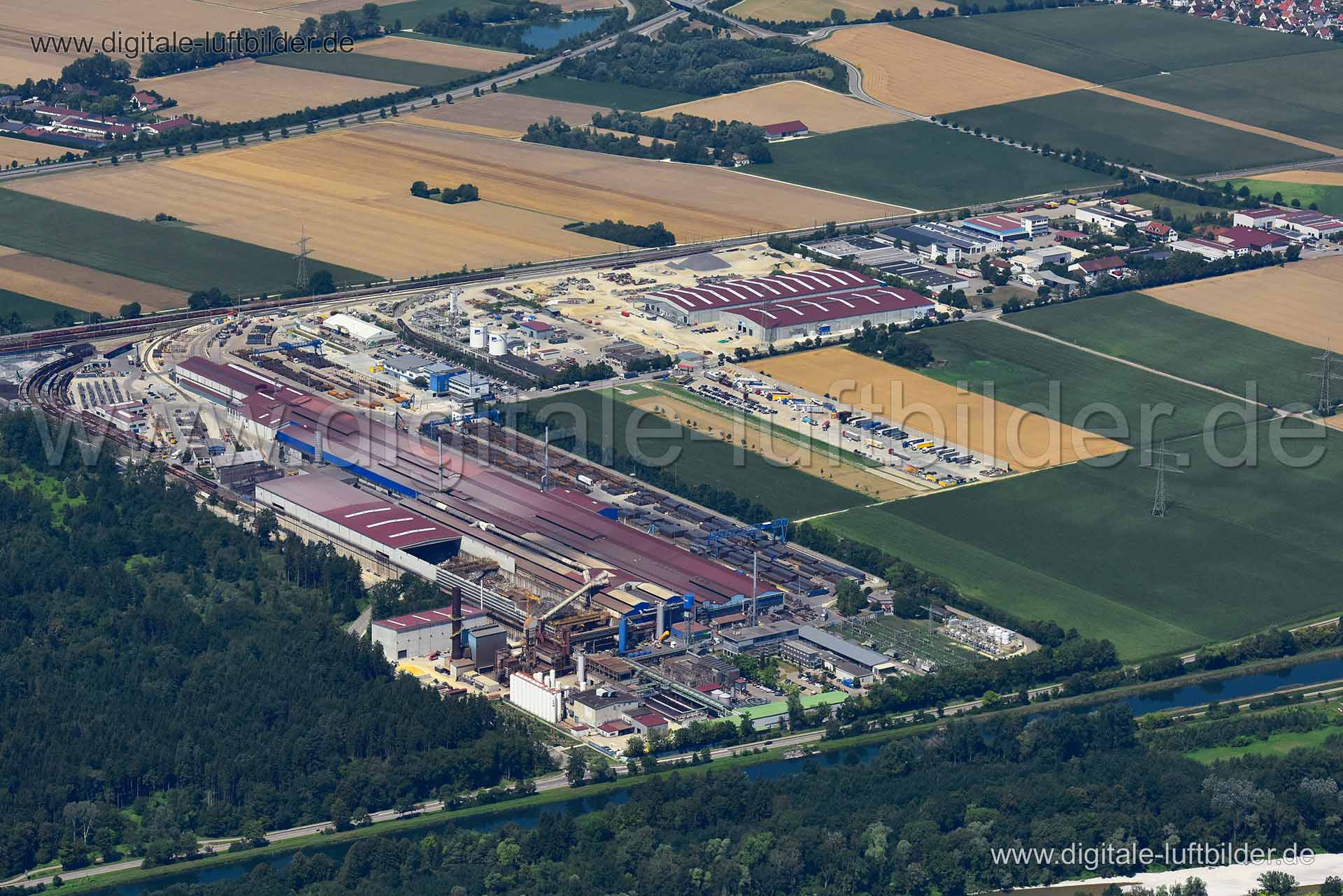 Luftaufnahme Lech Stahlwerke in Meitingen in Meitingen | Schwaben, Bayern