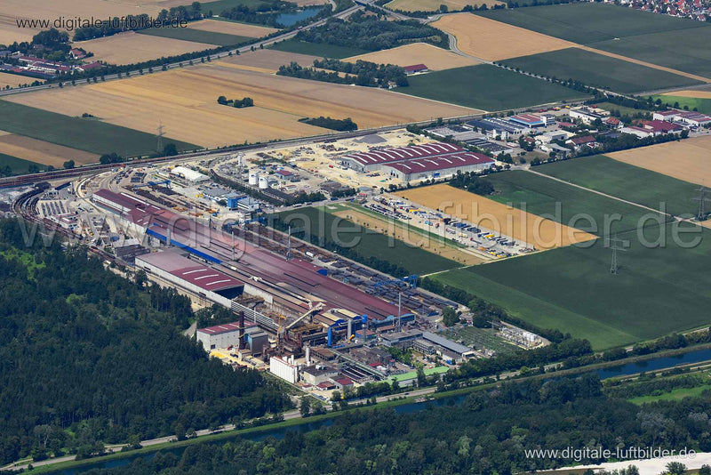 Luftaufnahme Lech Stahlwerke in Meitingen in Meitingen | Schwaben, Bayern