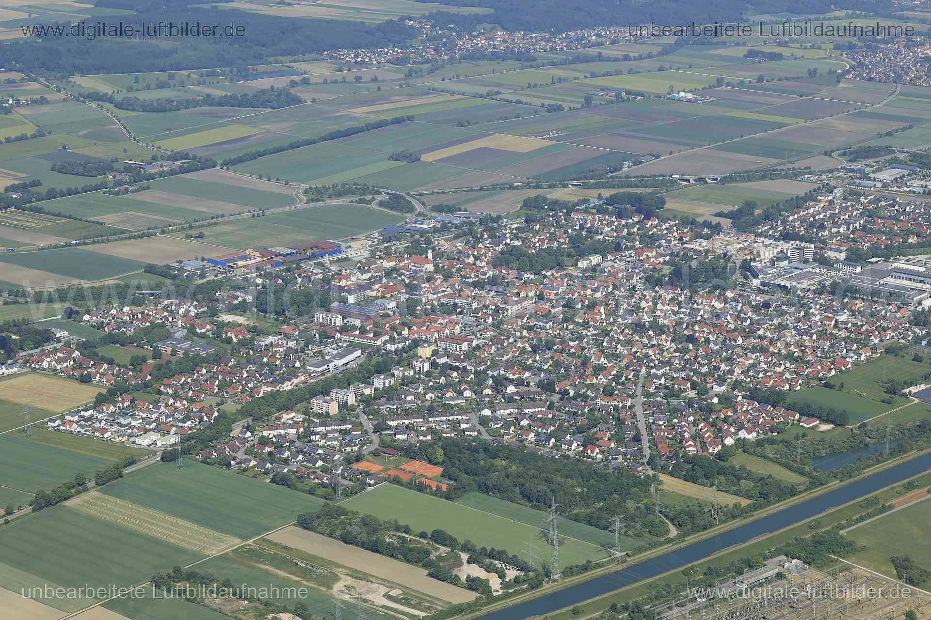 Luftaufnahme Meitingen in Meitingen | Schwaben, Bayern