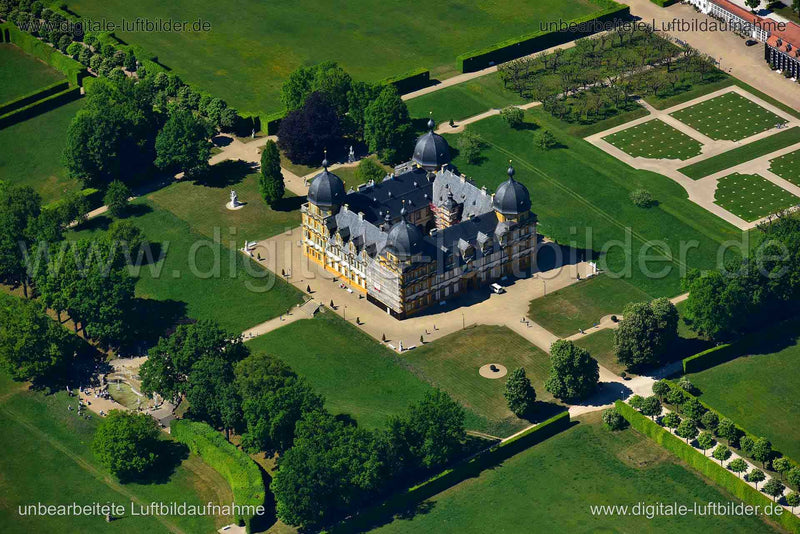 Luftaufnahme Schloss Seehof in Memmelsdorf | Oberfranken, Bayern