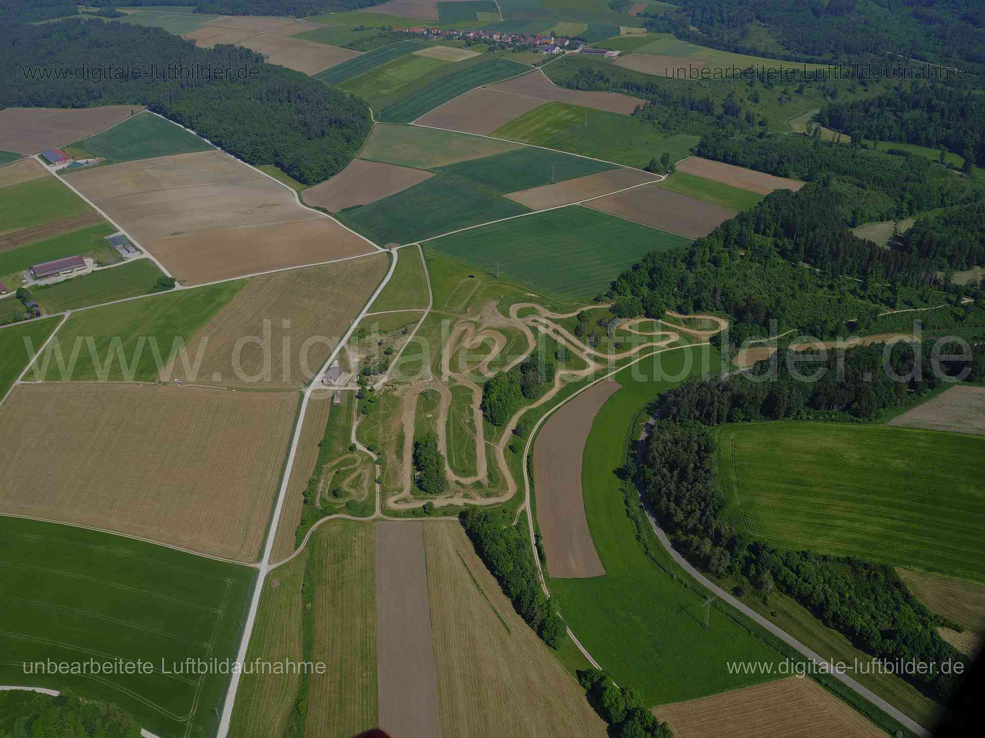 Luftaufnahme Motocross Strecke Warching in Monheim | Schwaben, Bayern