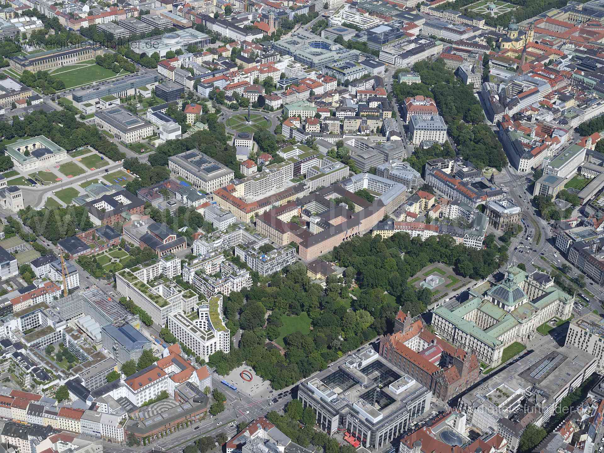 Luftaufnahme Alter Botanischer Garten in München | Oberbayern, Bayern