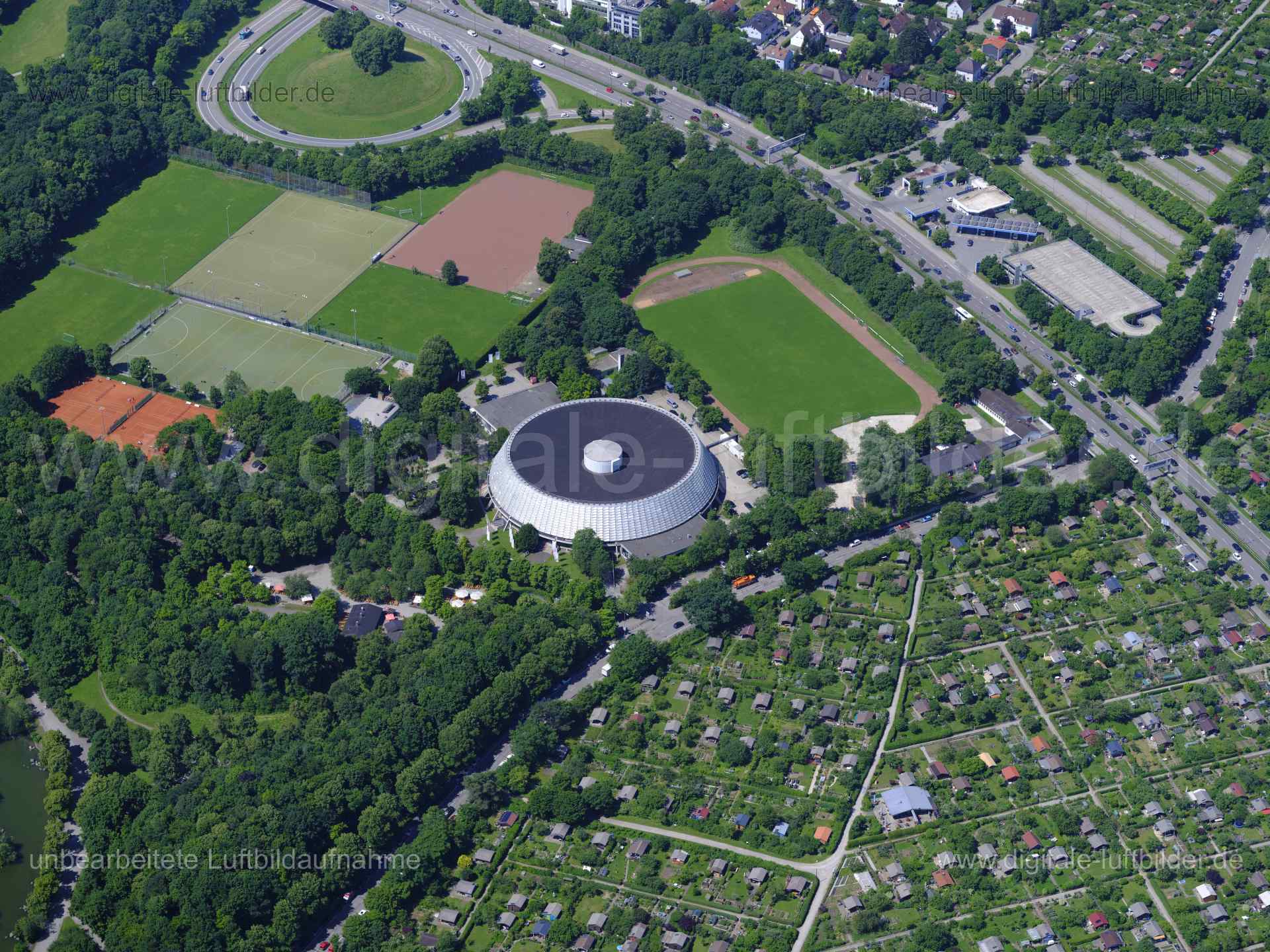 Luftaufnahme Audi Dome München in München | Oberbayern, Bayern