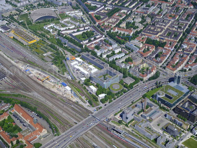 Luftaufnahme Donnersberger Brücke in München | Oberbayern, Bayern