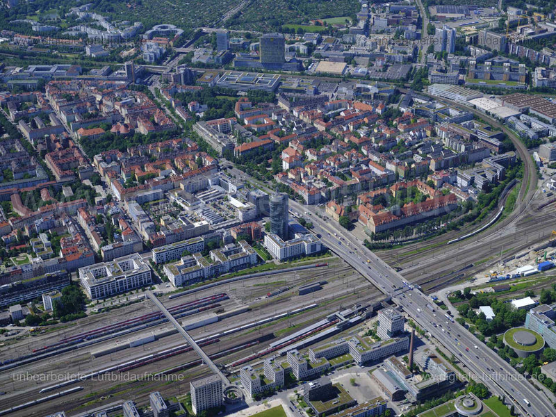 Luftaufnahme Donnersbergerbrücke in München | Oberbayern, Bayern