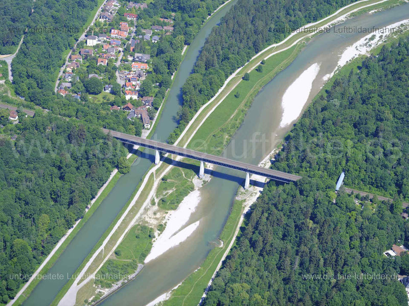 Luftaufnahme Großhesseloher Brücke in München | Oberbayern, Bayern