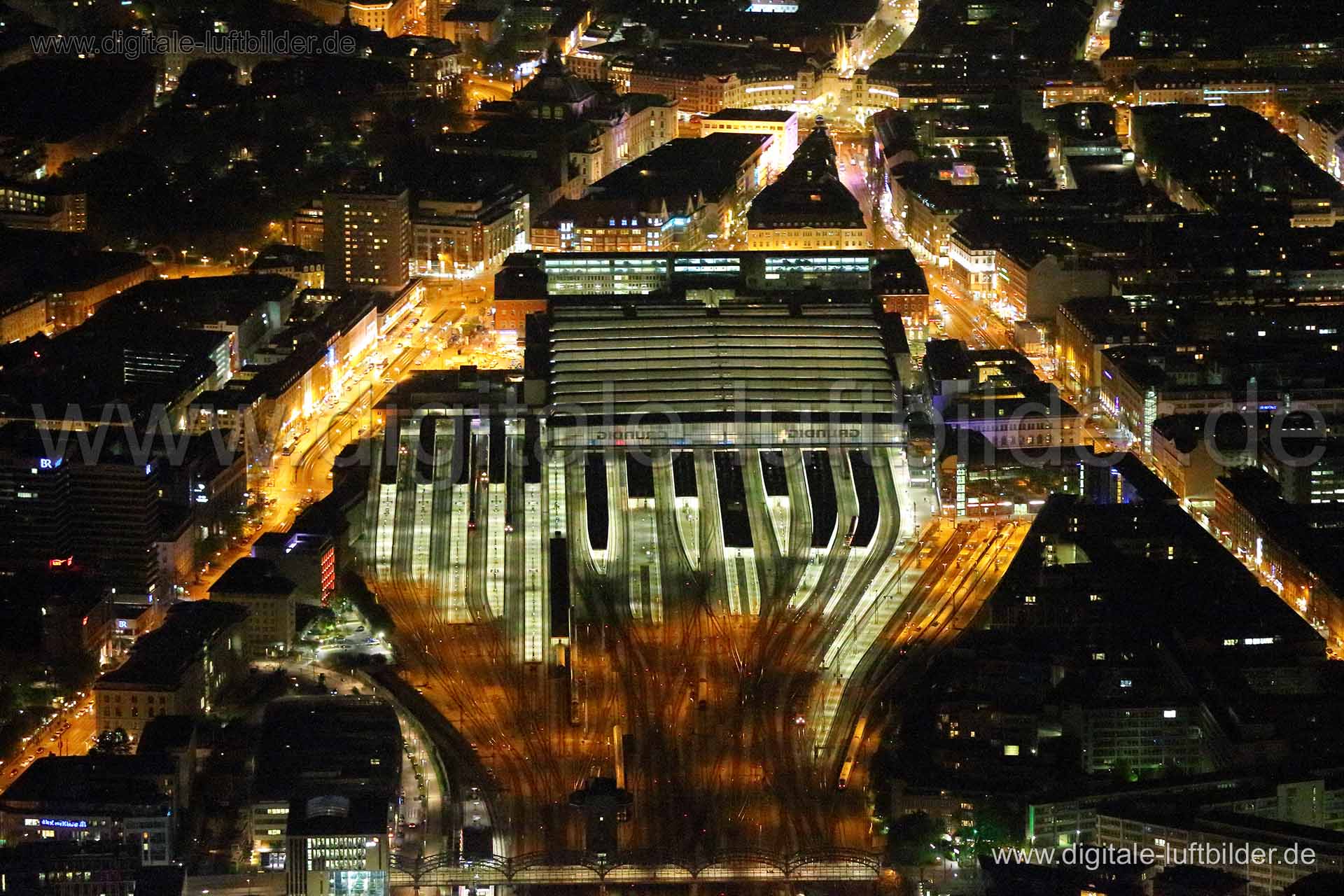 Luftaufnahme Hauptbahnhof in München | Oberbayern, Bayern