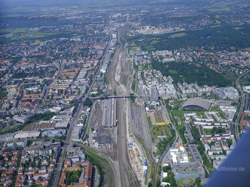 Luftaufnahme Hauptbahnhof in München | Oberbayern, Bayern