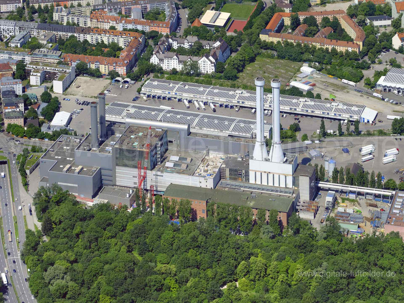 Luftaufnahme Heizkraftwerk München Süd in München | Oberbayern, Bayern
