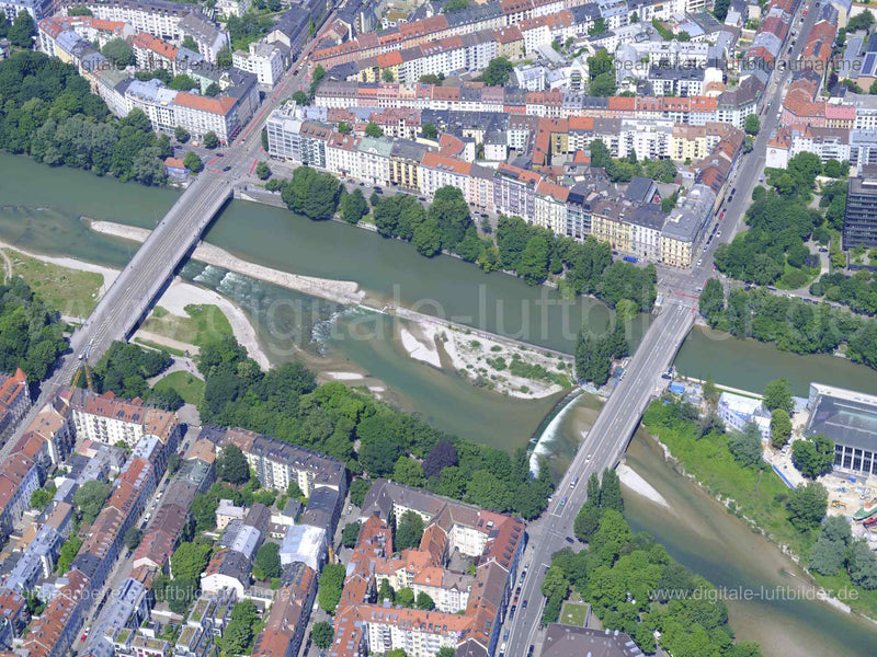 Luftaufnahme Kleine Isar in München | Oberbayern, Bayern