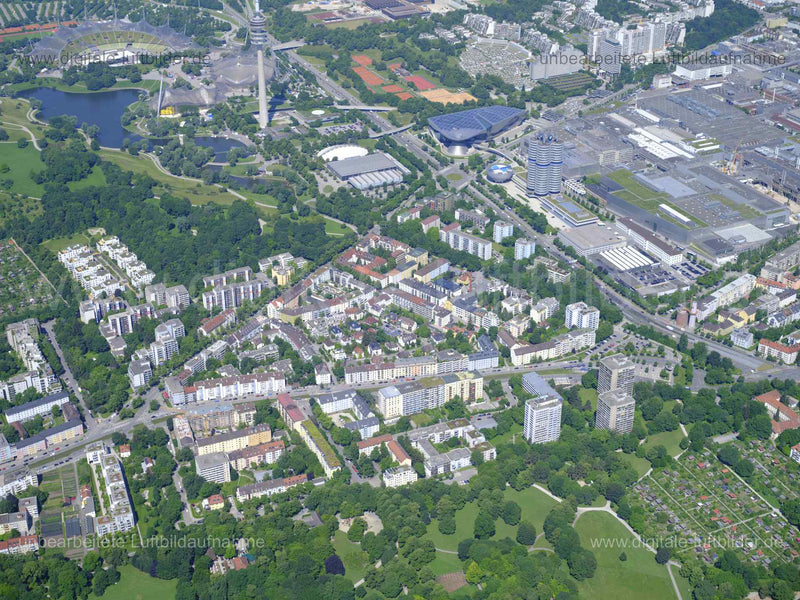 Luftaufnahme Lerchenauer Straße in München | Oberbayern, Bayern