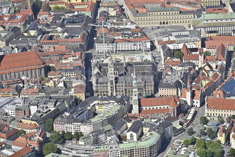 Luftaufnahme Marienplatz in München | Oberbayern, Bayern