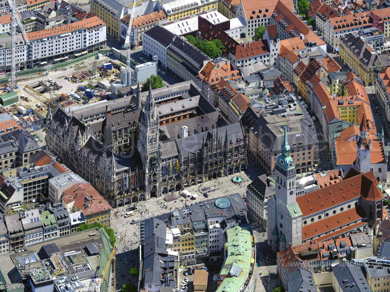Luftaufnahme Marienplatz München in München | Oberbayern, Bayern