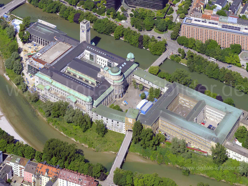 Luftaufnahme Museumsinsel in München | Oberbayern, Bayern